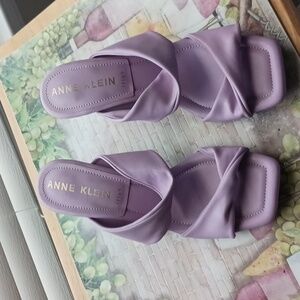 Anne Klein Purple Heels with Textured Soles